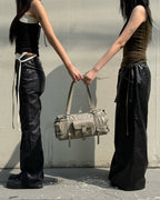 [DEINET] BELTED POCKET SHOULDER BAG IN GREY