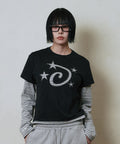 LSC STAR LOGO APPLIQUE LAYERED LONG SLEEVE (BLACK)