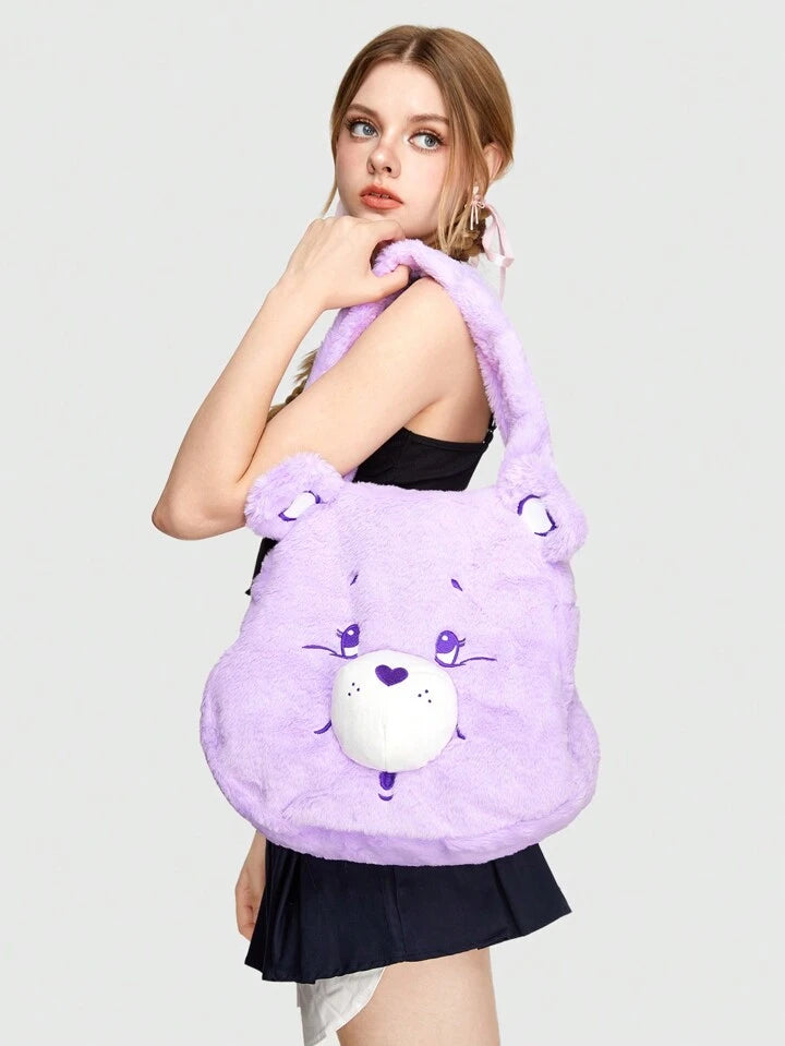 [最後1件] 海外正版 CareBears Plush Shoulder Totebag / purple