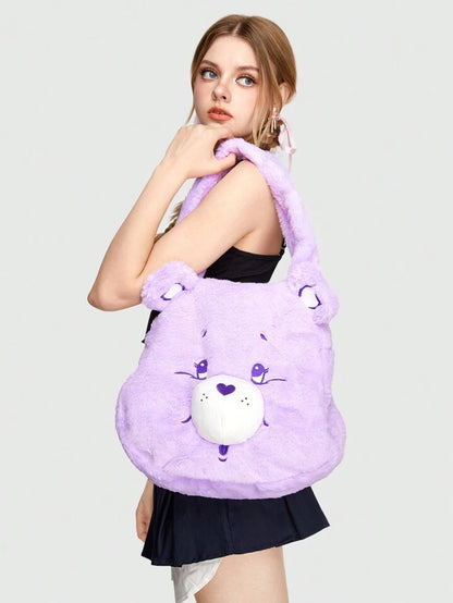 [最後1件] 海外正版 CareBears Plush Shoulder Totebag / purple