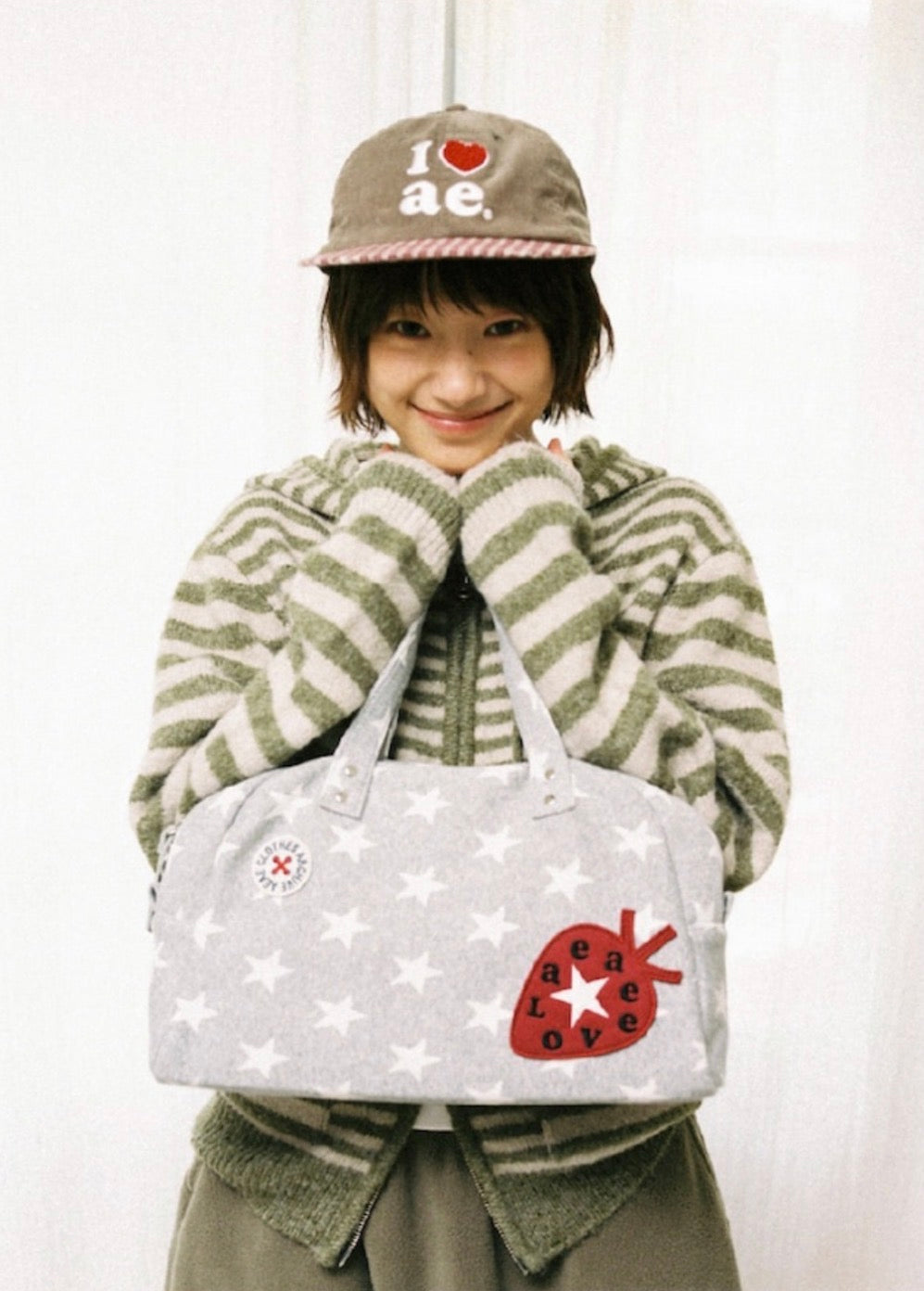 aeae EMBROIDERY TOTE BAG [STAR GREY]