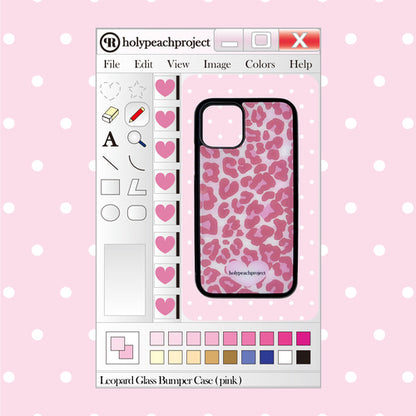 Leopard Glass Bumper iPhone Case - Pink
