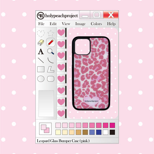 Leopard Glass Bumper iPhone Case - Pink