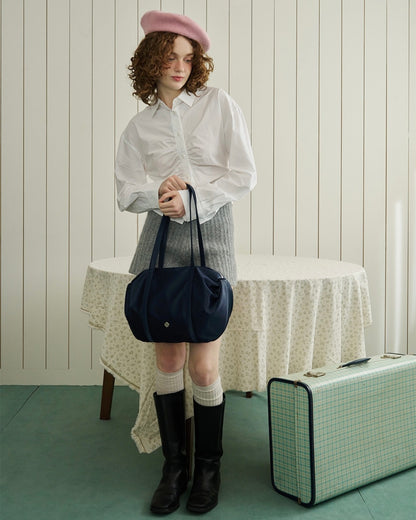 Heeari Aurora Shirring Duffle Bag - navy