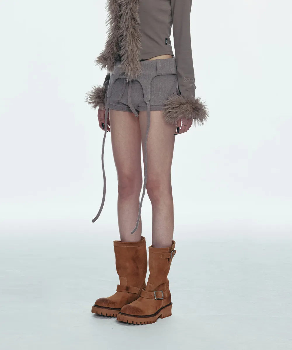 GILA ARCHIVE BOLD LOGO POCKET KNIT SHORTS_BROWN