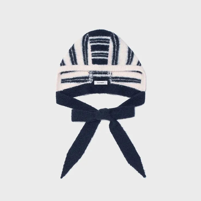 GLOWNY SUNDAE STRIPE KNIT BALACLAVA (NAVY)