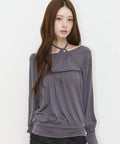 [illigo] SHEER STRAP LONG SLEEVE_3 COLORS