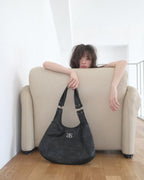 ason RICKY SHOULDER BAG / CRACK BLACK