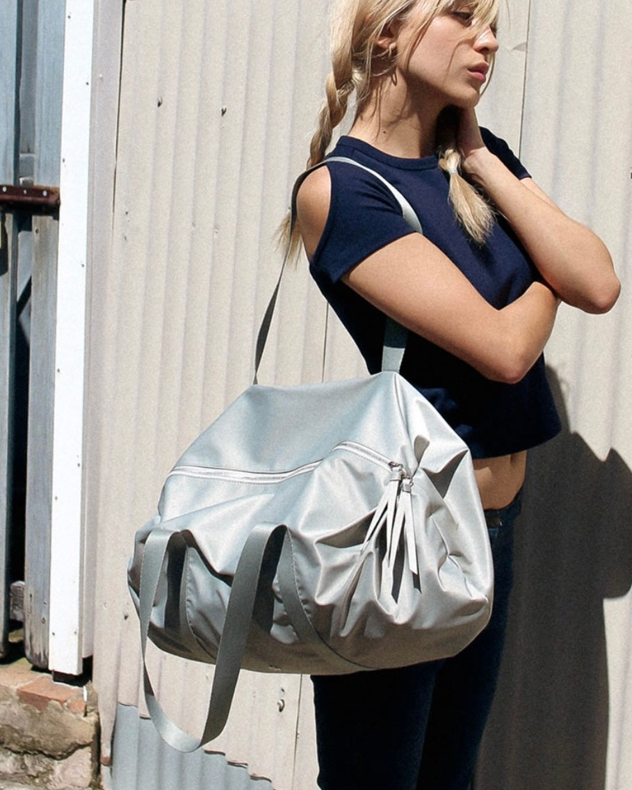 Heeari Aurora Shirring Duffle Big Bag - silver