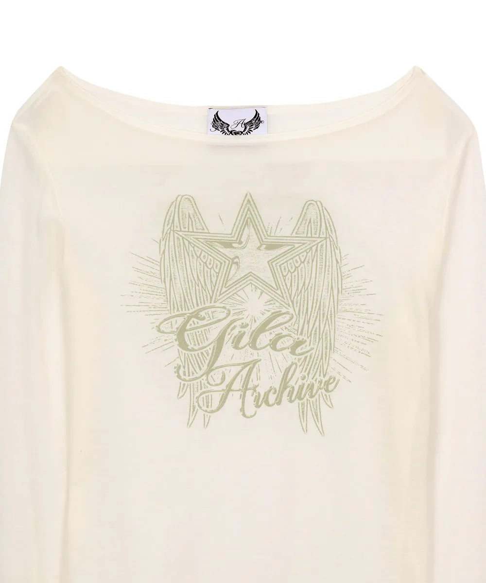 GILA ARCHIVE STAR WING SHEER LONG SLEEVE_WH