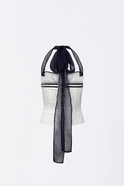 Marine Halter Corset White