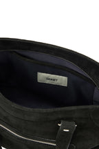 DEINET STUD POCKET BIG BAG IN SUEDE BLACK