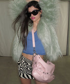 yeomim slouchy bag (pale pink) & keyring set