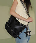 yeomim slouchy bag (black) & keyring set