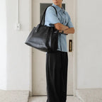 IUGA Bread Leather Shoulder Bag (Black)