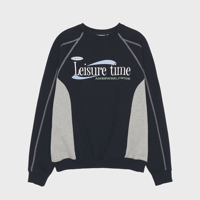 Ames-Worldwide LEISURE TIME LOGO SWEATSHIRT NAVY