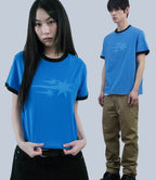 niceghostclub rush 3star basic ringer tee [blue]