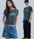 niceghostclub vintage 3star basic ringer tee [charcoal]
