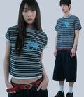 niceghostclub stripe 3star basic ringer tee [navy]
