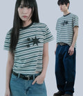 niceghostclub stripe 3star basic ringer tee [oatmeal]