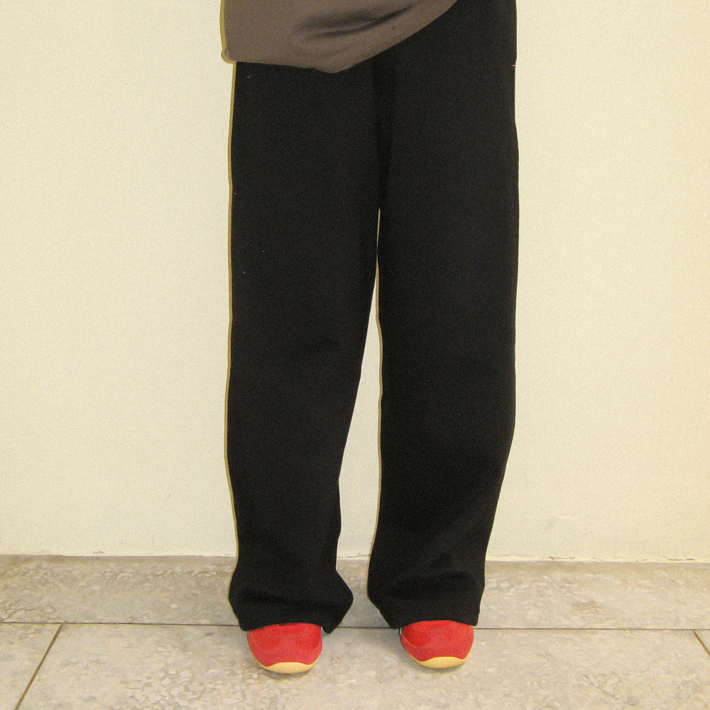 RONRON BACK HEART STITCH POCKET SWEAT JOGGER PANTS / BLACK