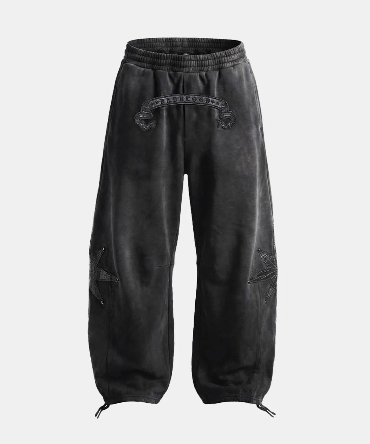 [BADBLOOD] [4.22 韓國發貨] Cosmo Embroidered 2 way Semi-Curved Fit Joggers - Charcoal