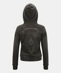 [BADBLOOD] Cosmo Embroidered Slim-Fit Zip-Up Hoodie - Charcoal