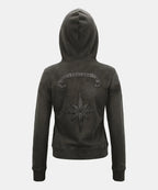 [BADBLOOD] Cosmo Embroidered Slim-Fit Zip-Up Hoodie - Charcoal