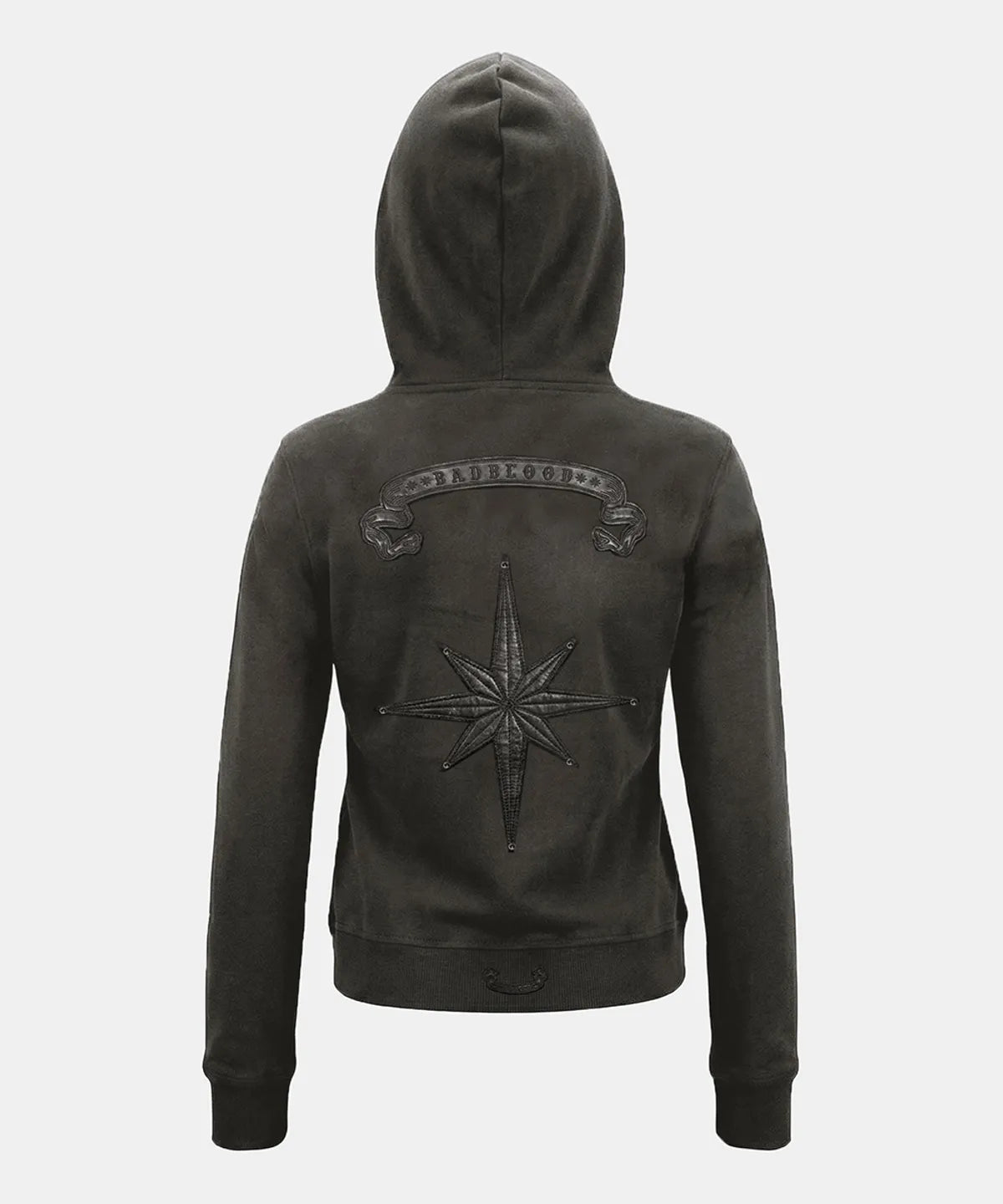 [BADBLOOD] Cosmo Embroidered Slim-Fit Zip-Up Hoodie - Charcoal