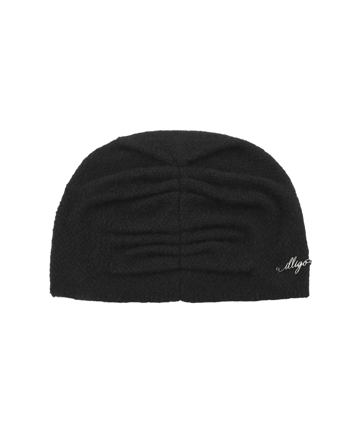 [illigo] DRAWING EMBROIDERY BEANIE_BLACK