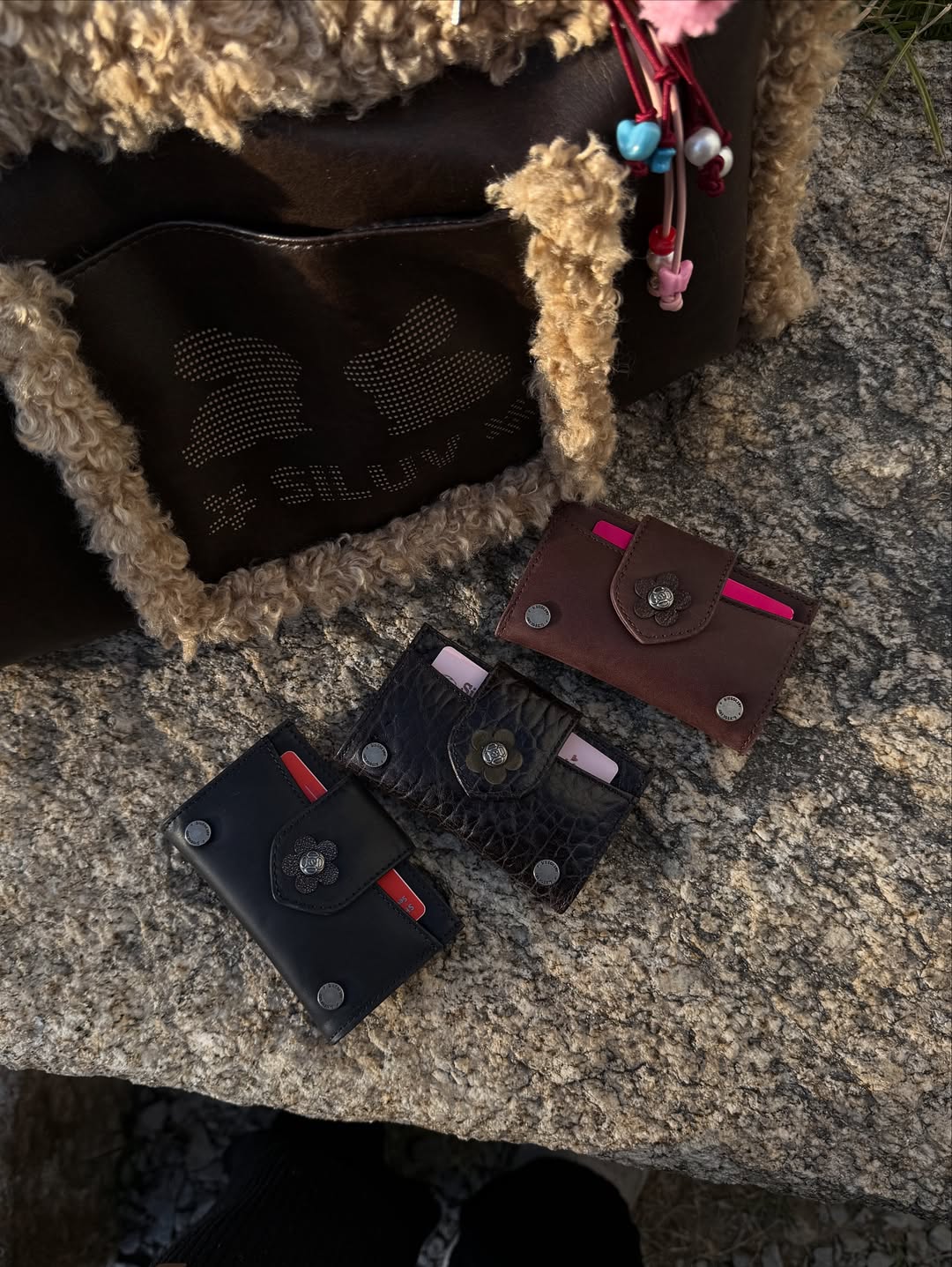 siweol Fleur Card Wallet (Maroon)