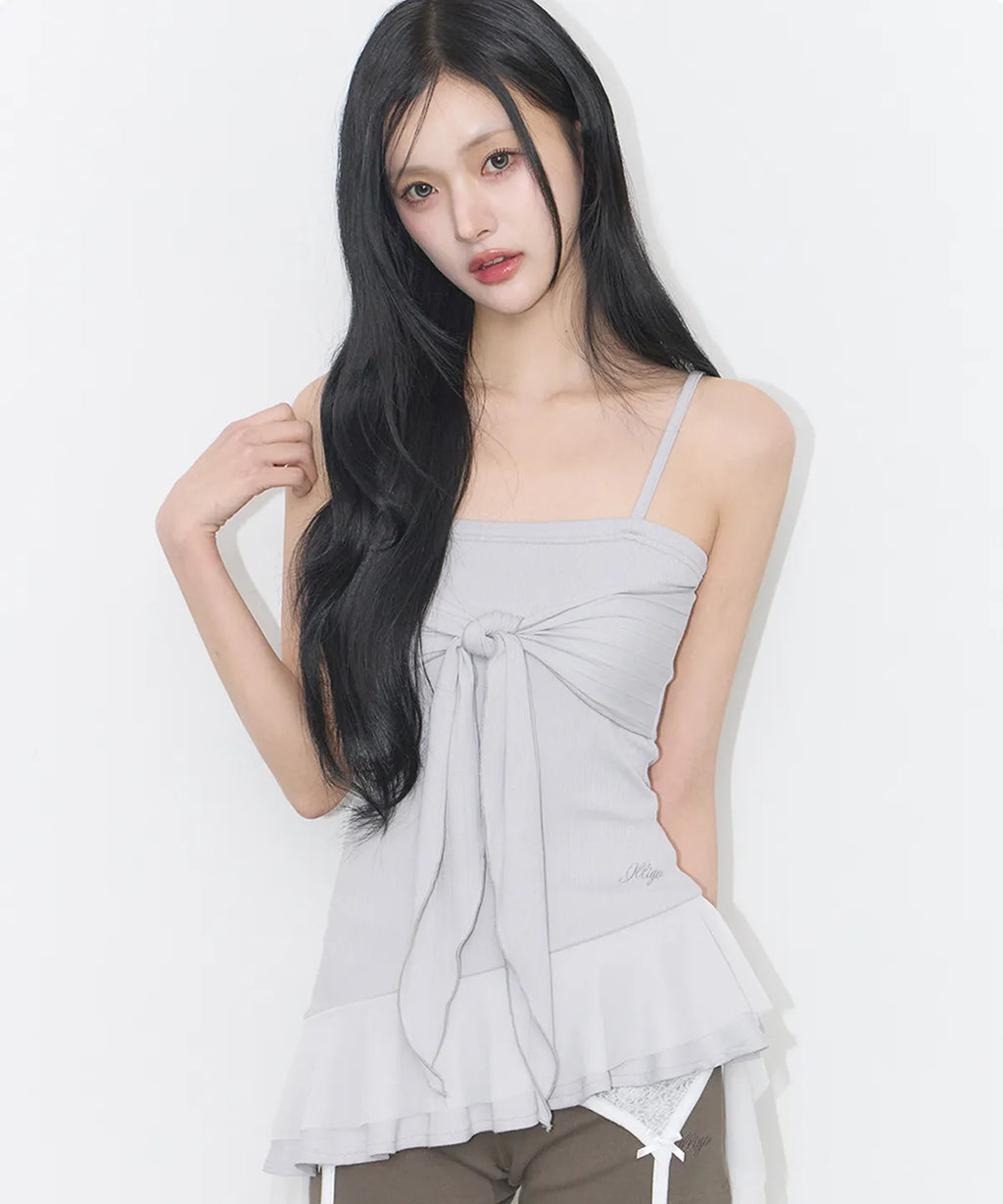 [ILLIGO] RIBBON TIE SLEEVELESS_3 COLORS