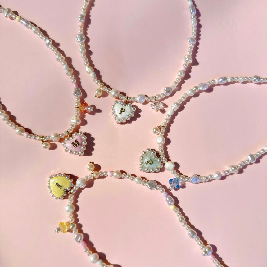 Alphabet Pearl Necklace (customize OK!)