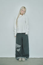 hugyourskin Flower button pola top (White)