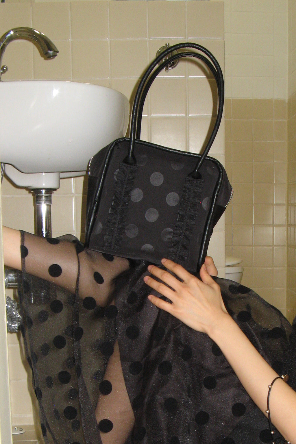 Yeomim mini box bag / black dot