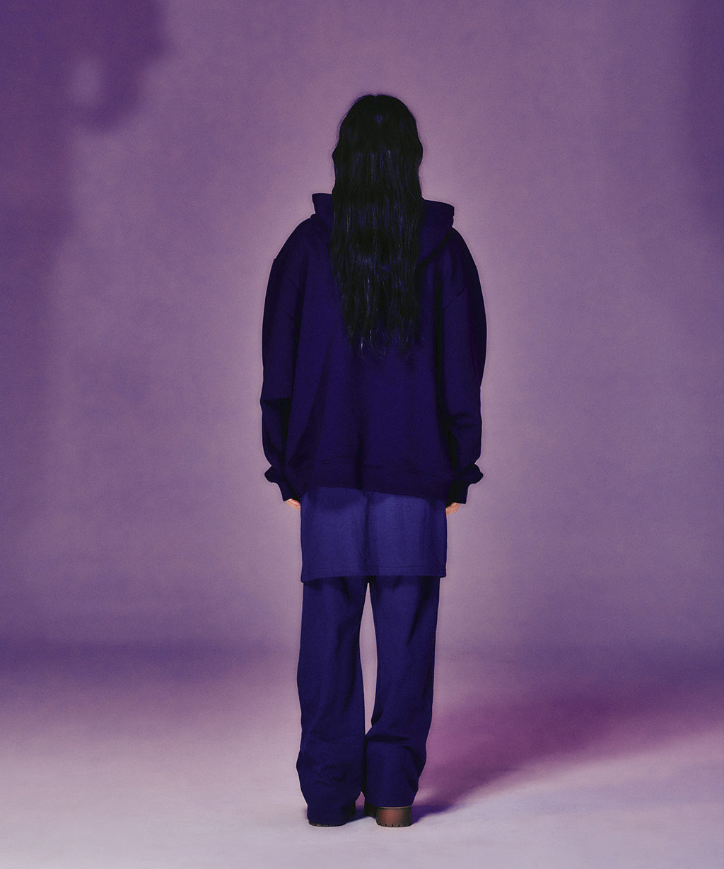 niceghostclub LOGO SWEAT LAYERED PANTS [NAVY]