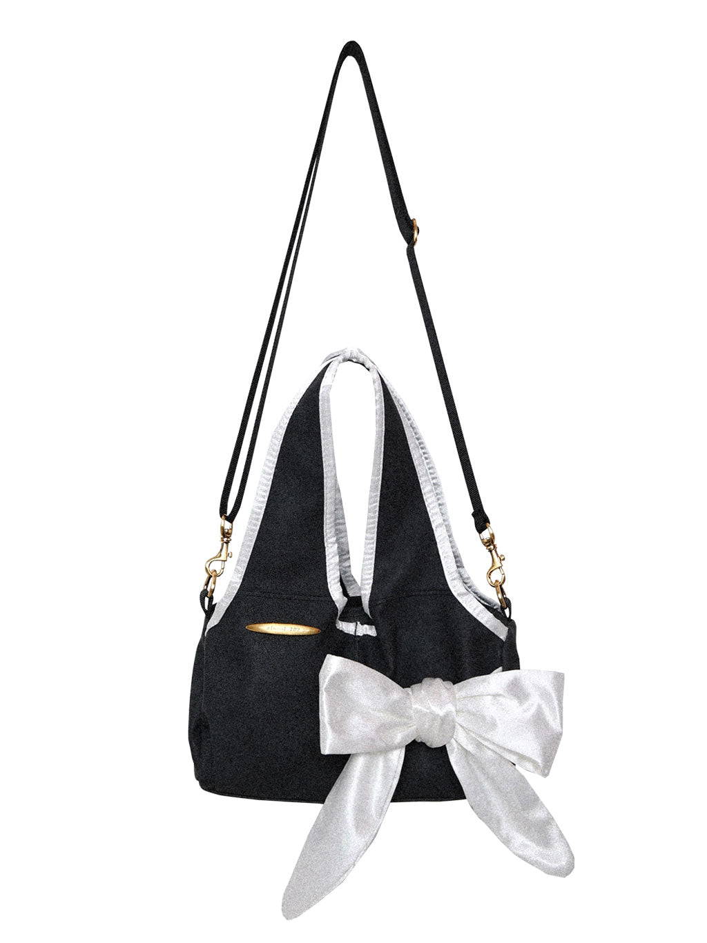 siweol Baby Bow Cross Bag / Pale Black