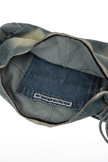 Sculptor Vintage Brushed Denim Duffel Bag / Mid Blue