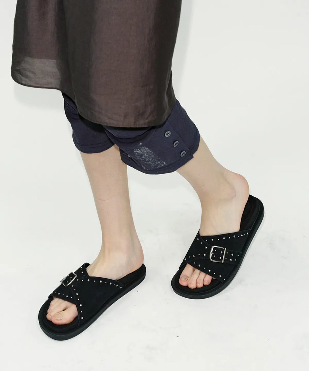 [KHIHO] SOLI BUCKLE SLIDES_2 COLORS