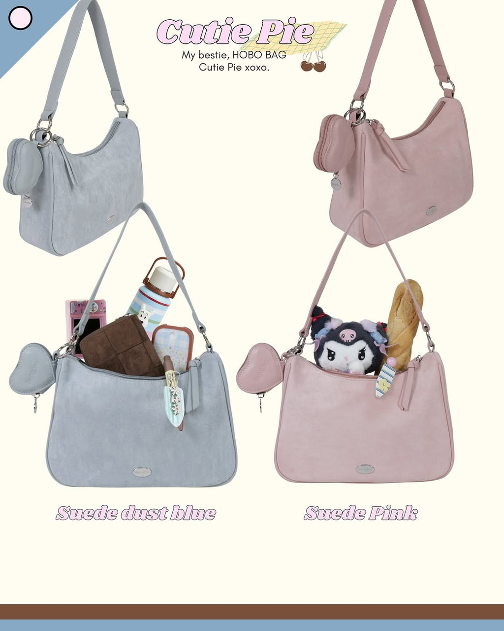 Cutie Pie Hobo Bag (crossbody OK!!) - 16colors