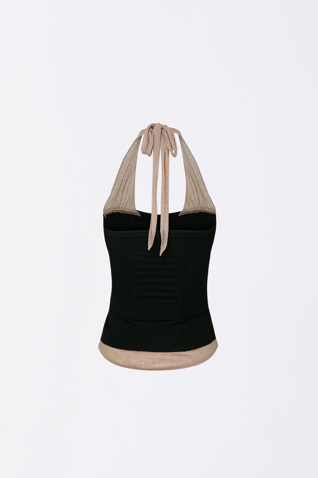 Farm Corset Halter Top Black/Skin