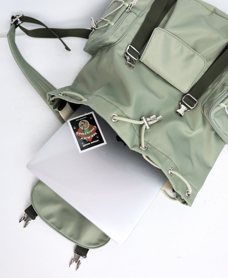 siweol Bow String Backpack - mute khaki