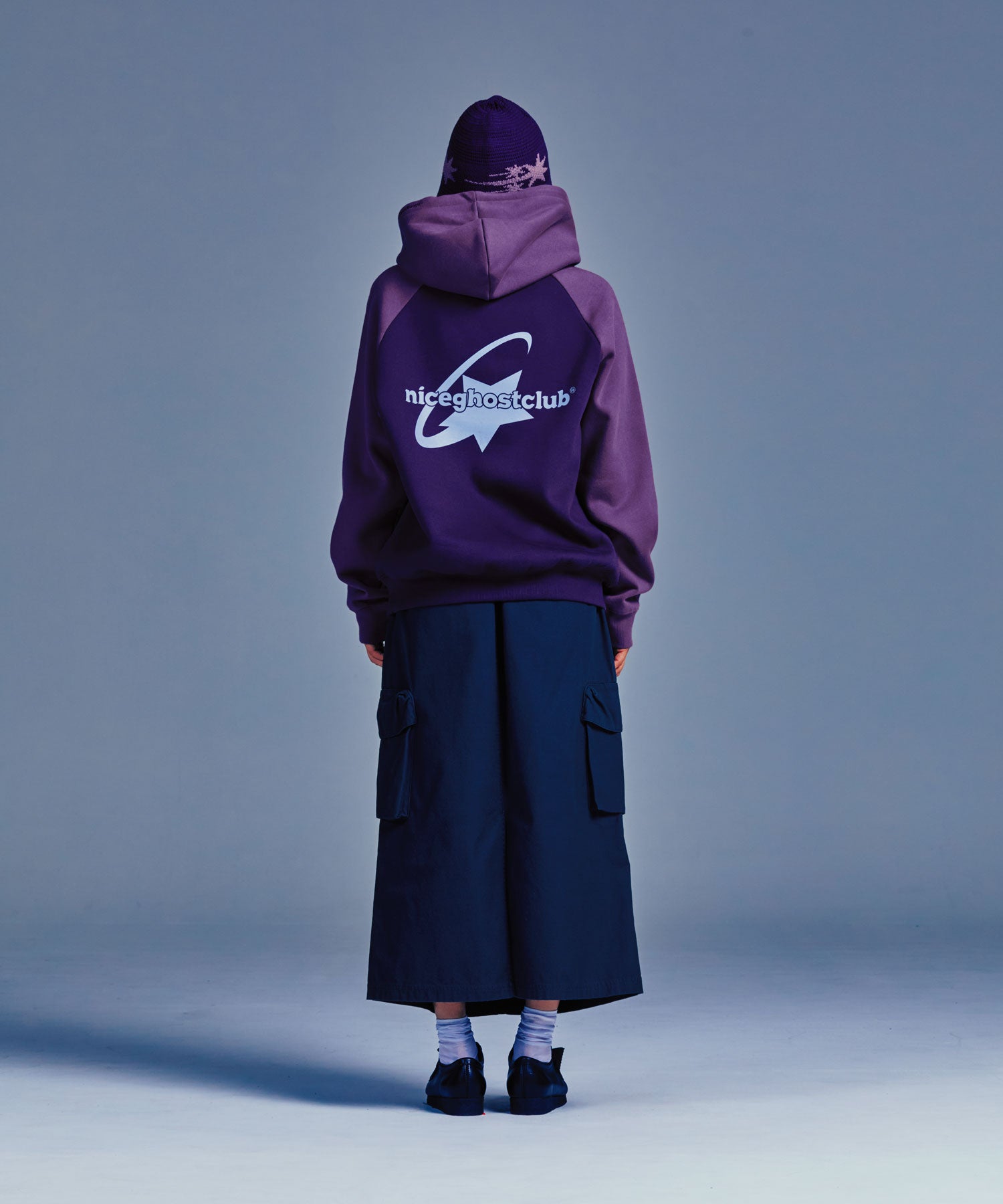niceghostclub SHOOTING STAR LOGO HOODIE [PURPLE]