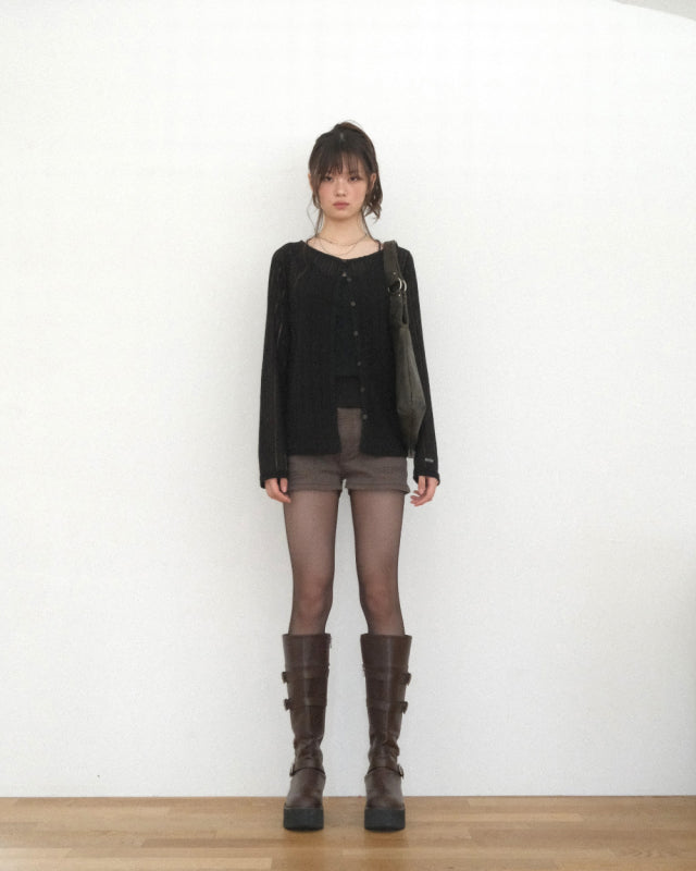 ason RICKY SHOULDER BAG / CRACK BROWN