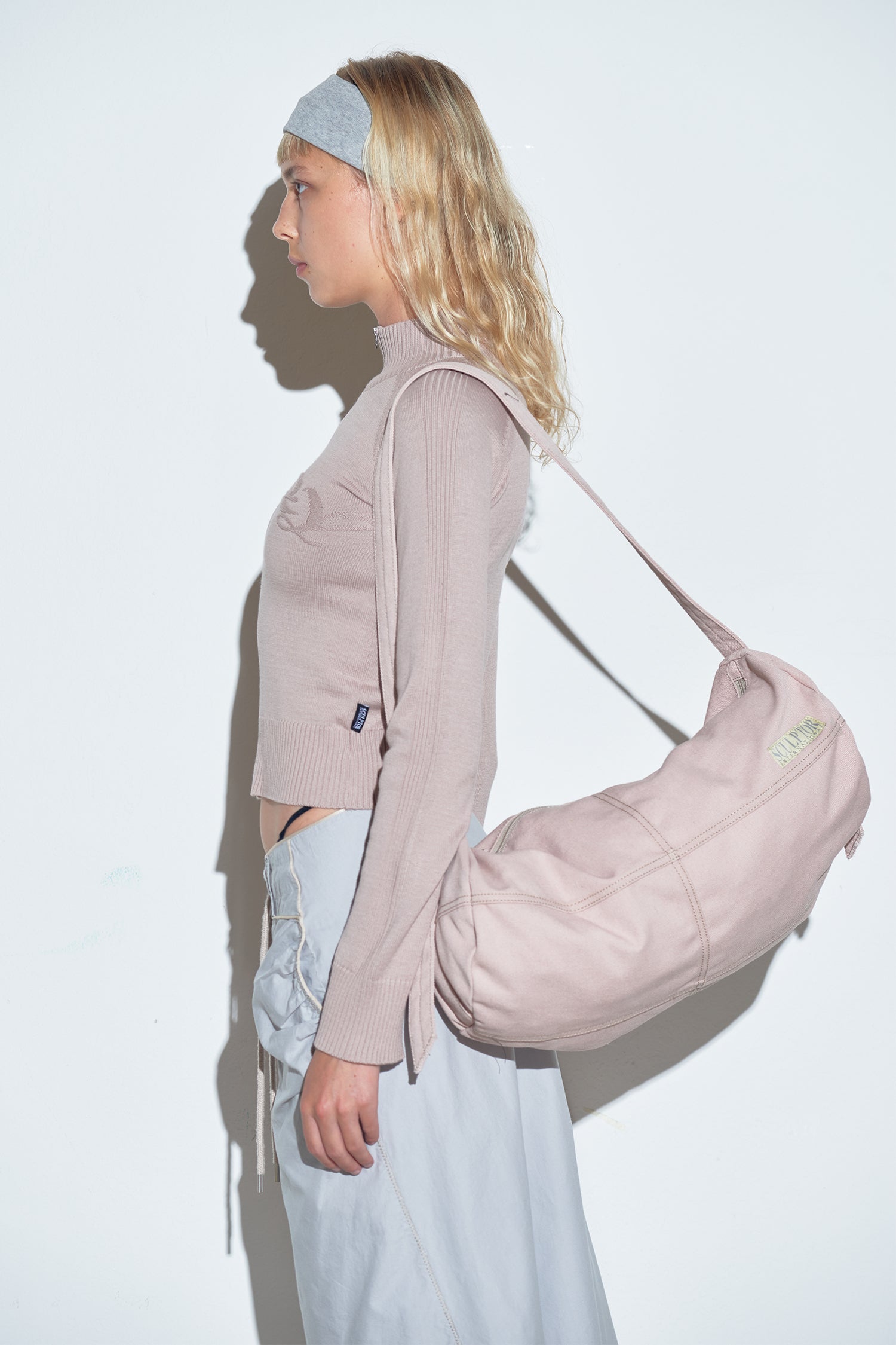 Pink canvas duffle bag sale