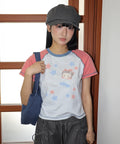 [RONRON] BETTY BOOP MINI STAR STITCH RAGLAN T SHIRT_ORANGE