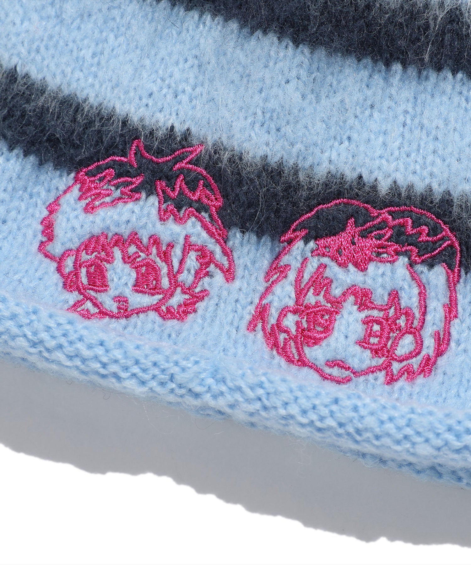 niceghostclub [X SOULPUSSSY CAT]GHOSTSOULGIRL STRIPE BEANIE [BLUE]