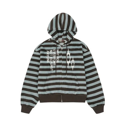 LSC Logo Stripe Fleece 2-way Hoodie Zip-up SkyBlue