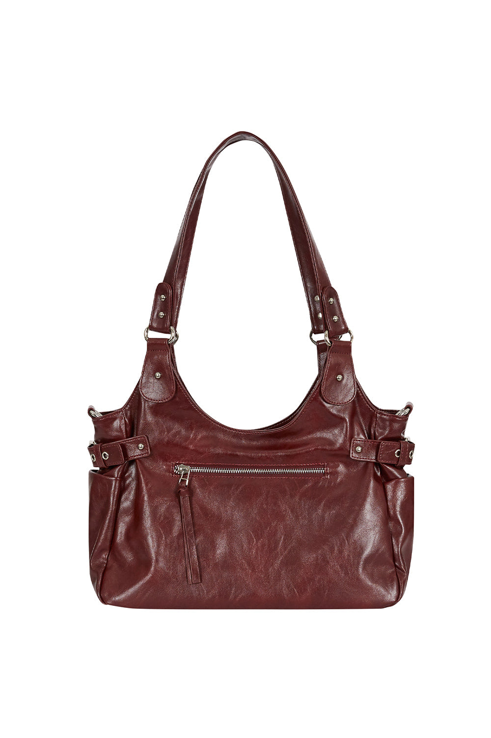ILLIGO Amber Buckle Shoulder Bag / Burgundy