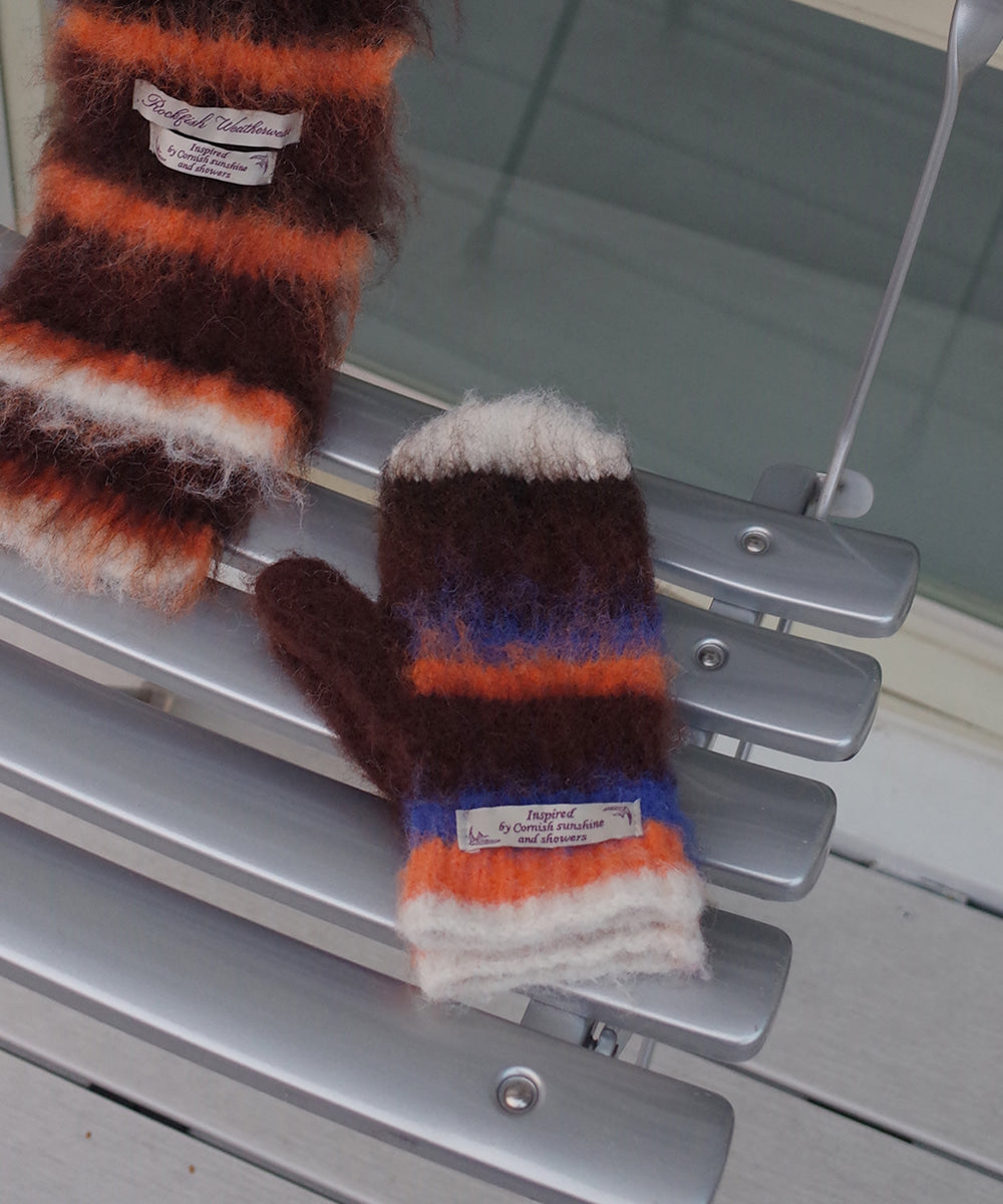 Rockfish Stripe Shaggy Mittens / 5colors